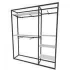 Arara Closet, Estilo Industrial, Guarda Roupas Aberto Com 25