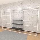 Arara Closet, Estilo Industrial, Guarda Roupas Aberto Com 25