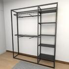 Arara Closet, Estilo Industrial, Guarda Roupas Aberto Com 25