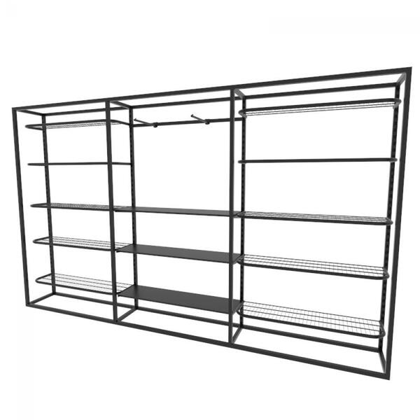 Arara Closet, Estilo Industrial, Guarda Roupas Aberto Com 25