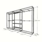 Arara Closet, Estilo Industrial, Guarda Roupas Aberto Com 25