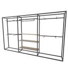 Arara Closet, Estilo Industrial, Guarda Roupas Aberto Com 25