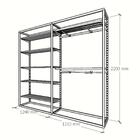 Arara Closet, Estilo Industrial, Guarda Roupas Aberto Com 25