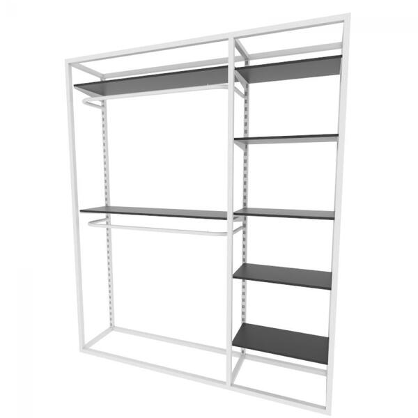 Arara Closet, Estilo Industrial, Guarda Roupas Aberto Com 25