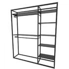 Arara Closet, Estilo Industrial, Guarda Roupas Aberto Com 25