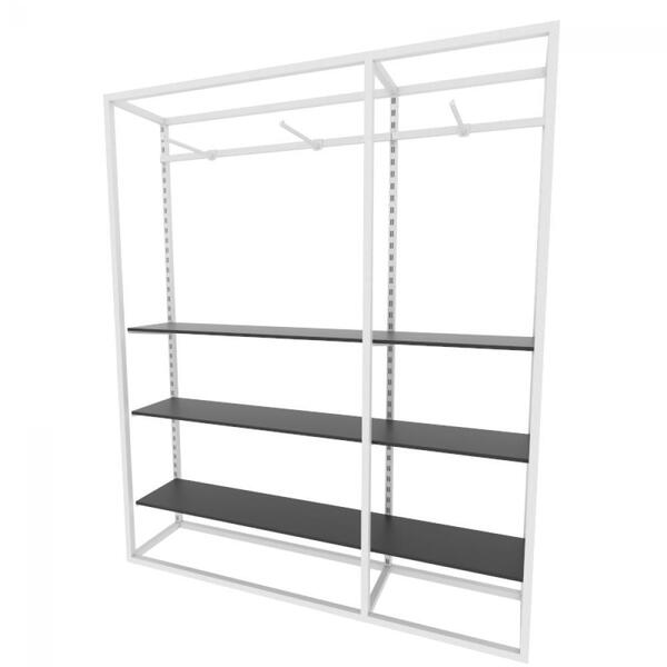 Arara Closet, Estilo Industrial, Guarda Roupas Aberto Com 25