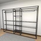 Arara Closet, Estilo Industrial, Guarda Roupas Aberto Com 26