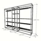 Arara Closet, Estilo Industrial, Guarda Roupas Aberto Com 26