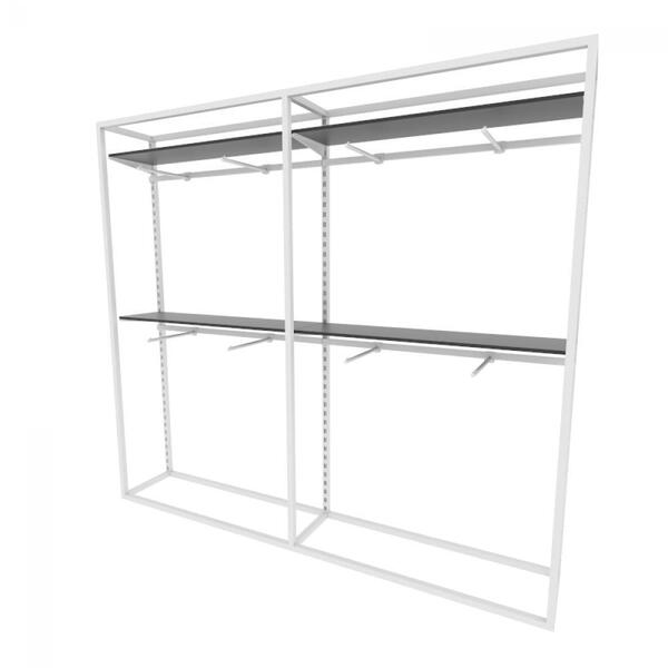 Arara Closet, Estilo Industrial, Guarda Roupas Aberto Com 26