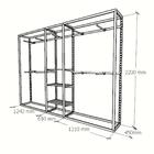 Arara Closet, Estilo Industrial, Guarda Roupas Aberto Com 26