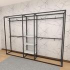 Arara Closet, Estilo Industrial, Guarda Roupas Aberto Com 26