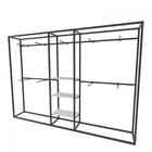 Arara Closet, Estilo Industrial, Guarda Roupas Aberto Com 26