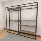 Arara Closet, Estilo Industrial, Guarda Roupas Aberto Com 26