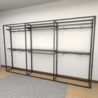 Arara Closet, Estilo Industrial, Guarda Roupas Aberto Com 27