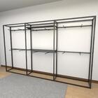 Arara Closet, Estilo Industrial, Guarda Roupas Aberto Com 27