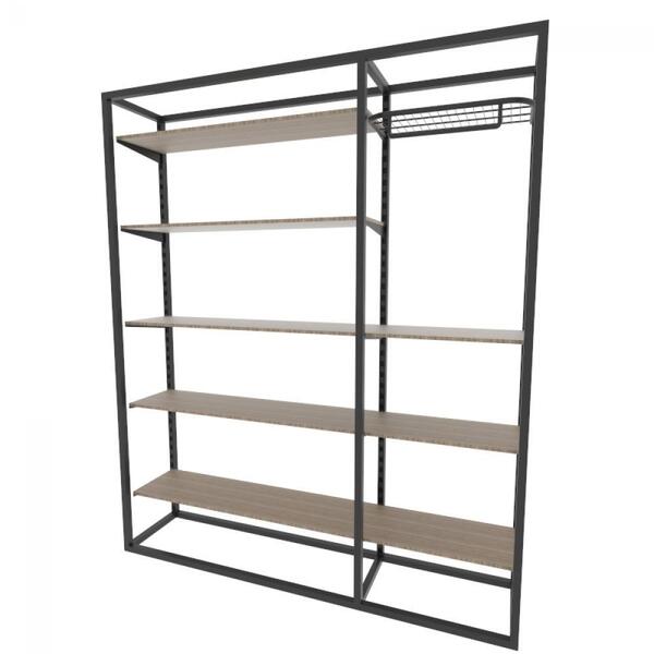 Arara Closet, Estilo Industrial, Guarda Roupas Aberto Com 27