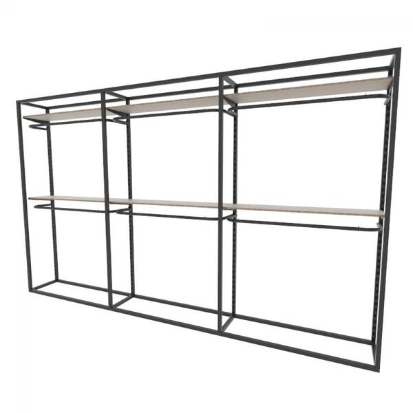 Arara Closet, Estilo Industrial, Guarda Roupas Aberto Com 27