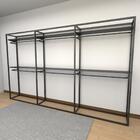 Arara Closet, Estilo Industrial, Guarda Roupas Aberto Com 27