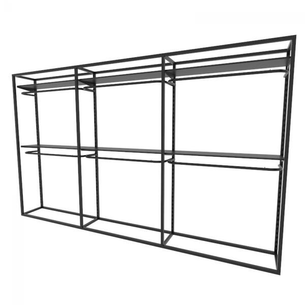 Arara Closet, Estilo Industrial, Guarda Roupas Aberto Com 27