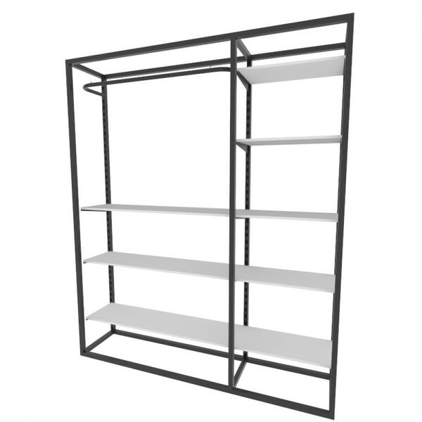 Arara Closet, Estilo Industrial, Guarda Roupas Aberto Com 27