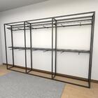 Arara Closet, Estilo Industrial, Guarda Roupas Aberto Com 27