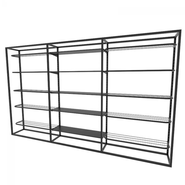 Arara Closet, Estilo Industrial, Guarda Roupas Aberto Com 28