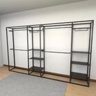 Arara Closet, Estilo Industrial, Guarda Roupas Aberto Com 28