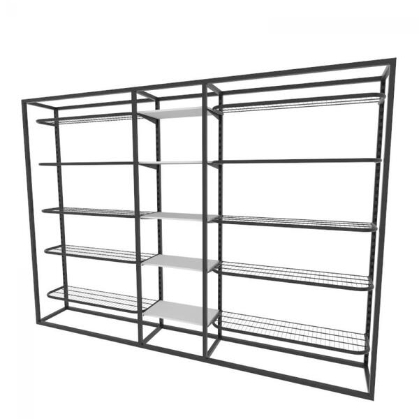 Arara Closet, Estilo Industrial, Guarda Roupas Aberto Com 28