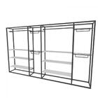 Arara Closet, Estilo Industrial, Guarda Roupas Aberto Com 28