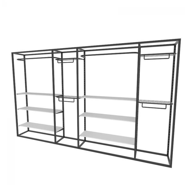 Arara Closet, Estilo Industrial, Guarda Roupas Aberto Com 28