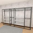 Arara Closet, Estilo Industrial, Guarda Roupas Aberto Com 28