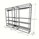 Arara Closet, Estilo Industrial, Guarda Roupas Aberto Com 28