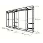 Arara Closet, Estilo Industrial, Guarda Roupas Aberto Com 28