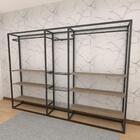 Arara Closet, Estilo Industrial, Guarda Roupas Aberto Com 28