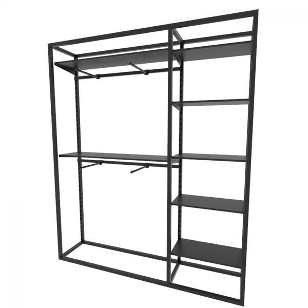 Arara Closet, Estilo Industrial, Guarda Roupas Aberto Com 29