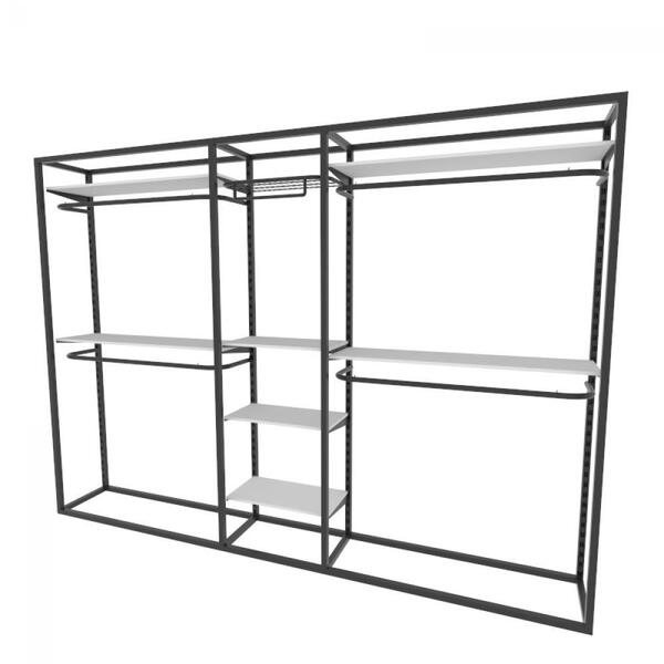 Arara Closet, Estilo Industrial, Guarda Roupas Aberto Com 29