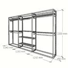 Arara Closet, Estilo Industrial, Guarda Roupas Aberto Com 29