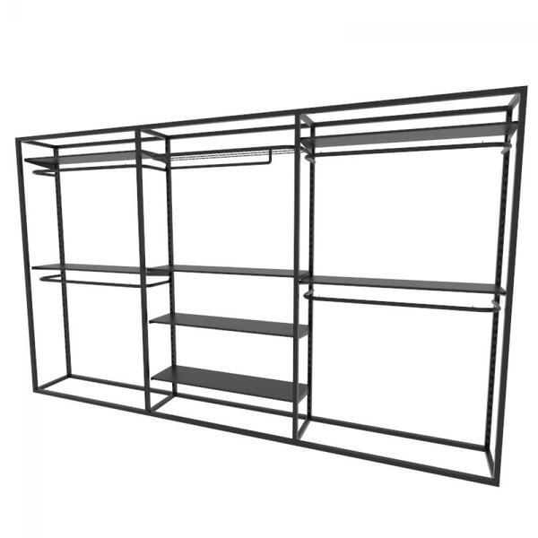 Arara Closet, Estilo Industrial, Guarda Roupas Aberto Com 29