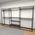 Arara Closet, Estilo Industrial, Guarda Roupas Aberto Com 29