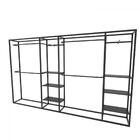 Arara Closet, Estilo Industrial, Guarda Roupas Aberto Com 30