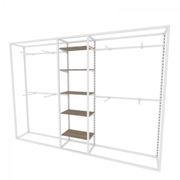 Arara Closet, Estilo Industrial, Guarda Roupas Aberto Com 30