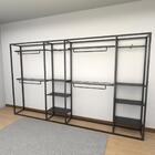 Arara Closet, Estilo Industrial, Guarda Roupas Aberto Com 30