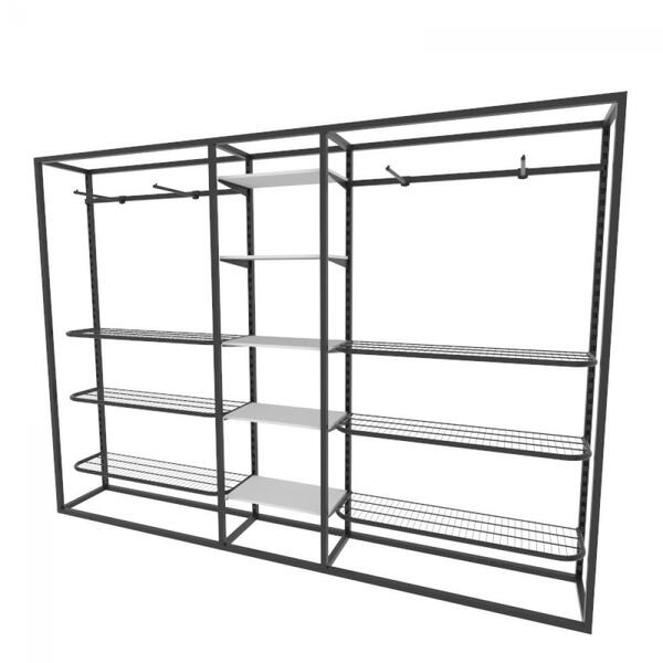 Arara Closet, Estilo Industrial, Guarda Roupas Aberto Com 30