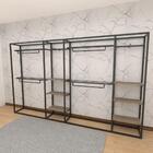 Arara Closet, Estilo Industrial, Guarda Roupas Aberto Com 30