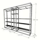 Arara Closet, Estilo Industrial, Guarda Roupas Aberto Com 30