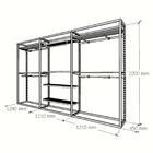 Arara Closet, Estilo Industrial, Guarda Roupas Aberto Com 31