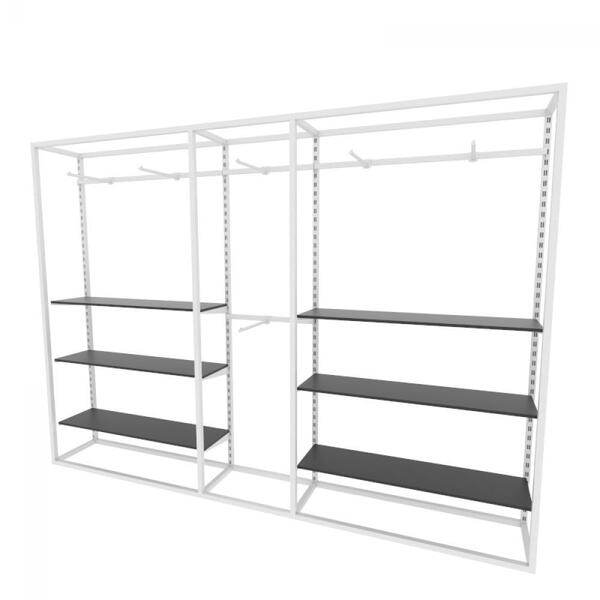 Arara Closet, Estilo Industrial, Guarda Roupas Aberto Com 31