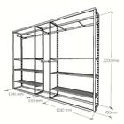 Arara Closet, Estilo Industrial, Guarda Roupas Aberto Com 31