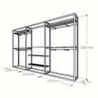 Arara Closet, Estilo Industrial, Guarda Roupas Aberto Com 31