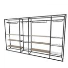 Arara Closet, Estilo Industrial, Guarda Roupas Aberto Com 32